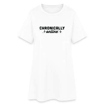 Chronically online social media addict - Women’s T-Shirt Dress - white - Front