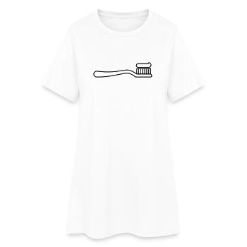 Brosse à dents, dentiste, brossage des dents - Robe T-shirt Femme - blanc - Devant