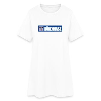 Nez de navet | Conception de déclaration amusante - Robe T-shirt Femme - blanc - Devant