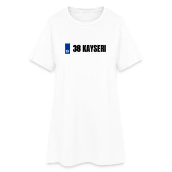 38 Kayseri Kennzeichen | Türkisches Kennzeichen - Frauen T-Shirt-Kleid - Weiß - Vorne