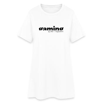 Gaming is my therapy - Gamer Statement Design - Women’s T-Shirt Dress - white - Front