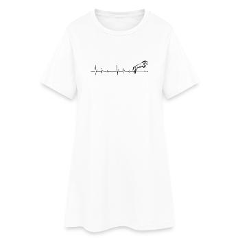 Cheval battant de cœur - Robe T-shirt Femme - blanc - Devant