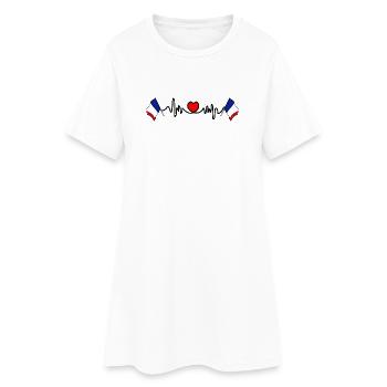 Heart rate cardio for France - Women’s T-Shirt Dress - white - Front