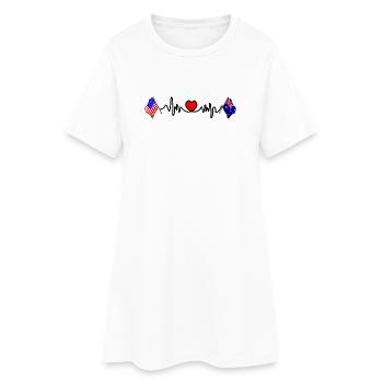 Drapeau des États-Unis et drapeau de l’Australie - Robe T-shirt Femme - blanc - Devant