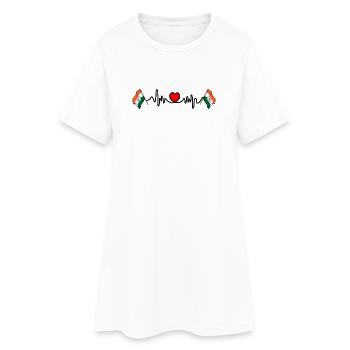 Herzfrequenz Cardio Flagge Indien - Frauen T-Shirt-Kleid - Weiß - Vorne