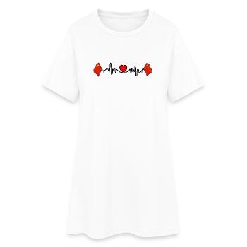 Drapeau cardio de fréquence cardiaque Chine - Robe T-shirt Femme - blanc - Devant