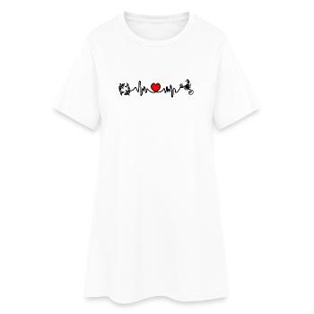Fréquence cardiaque cardio Poissons Scorpion - Robe T-shirt Femme - blanc - Devant