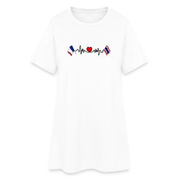 Cardio Heart Flag France Thaïlande - Robe T-shirt Femme - blanc - Devant