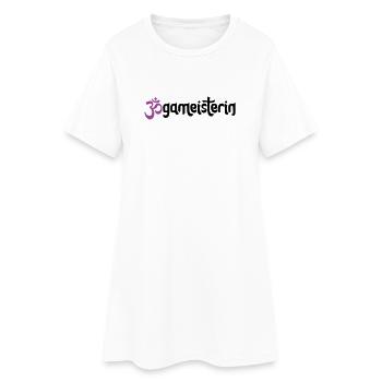 Jogameisterin - Typografisches OM (3-Farbig) - Frauen T-Shirt-Kleid - Weiß - Vorne