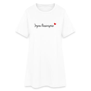 JOYEUX ANNIVERSAIRE. HAPPY BIRTHDAY. ANNIVERSAIRE. - Robe T-shirt Femme - blanc - Devant