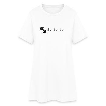 Gymnase, Gymnase, Gymnase, Bodybuilding, ECG, Battement de cœur - Robe T-shirt Femme - blanc - Devant