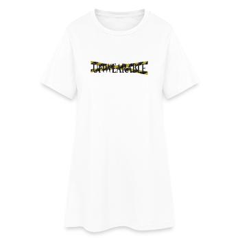 Unwearable – Design statement avec ruban d’avertissement - Robe T-shirt Femme - blanc - Devant
