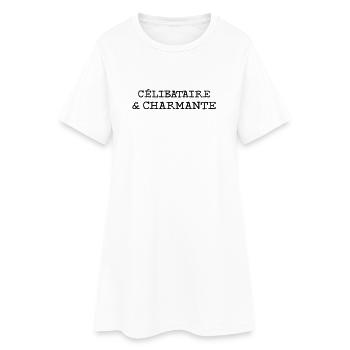 Célibataire et charmante - Robe T-shirt Femme - blanc - Devant