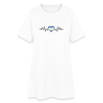 Argentinien Herzschlag - Frauen T-Shirt-Kleid - Weiß - Vorne