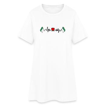 Vlieland Heartbeat – La fierté de l’île - Robe T-shirt Femme - blanc - Devant