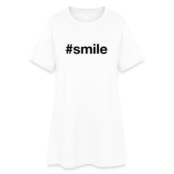SMILE Hashtag Rire Sourire - Robe T-shirt Femme - blanc - Devant