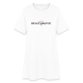Brautjungfer Herz Junggesellinenabschied - Frauen T-Shirt-Kleid - Weiß - Vorne