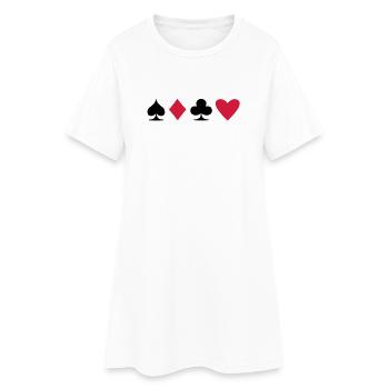 Poker Suit - Women’s T-Shirt Dress - white - Front