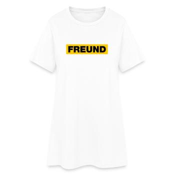 Freund - Frauen T-Shirt-Kleid - Weiß - Vorne