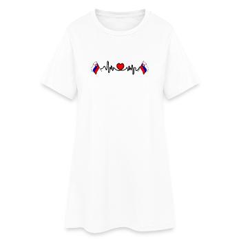 Fréquence cardiaque cardio pour la Slovaquie - Robe T-shirt Femme - blanc - Devant