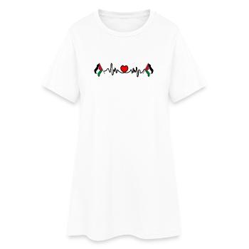 Cardio de fréquence cardiaque pour la Palestine - Robe T-shirt Femme - blanc - Devant