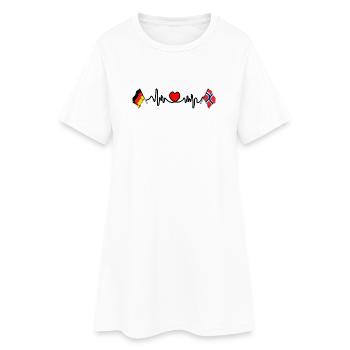 Cardio coeur avec drapeau Allemagne et drapeau Norvège - Robe T-shirt Femme - blanc - Devant