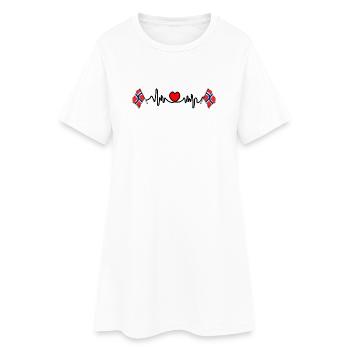 Heart rate cardio flag Norway - Women’s T-Shirt Dress - white - Front