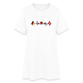 Cardio coeur avec drapeau Allemagne drapeau Danemark - Robe T-shirt Femme - blanc - Devant