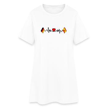 Cardio coeur avec drapeau Allemagne et drapeau Espagne - Robe T-shirt Femme - blanc - Devant