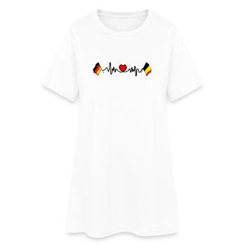 Cardio cardiaque avec drapeau de l’Allemagne et drapeau de la Belgique - Robe T-shirt Femme - blanc - Devant