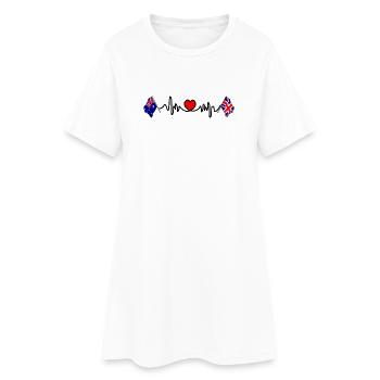 Cardio coeur avec drapeau Australie et drapeau Angleterre - Robe T-shirt Femme - blanc - Devant