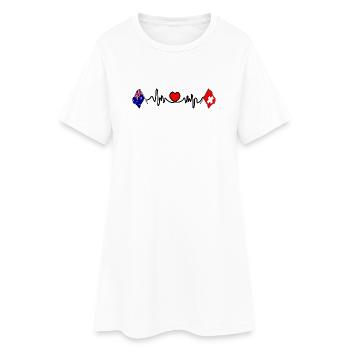 Cardio coeur avec drapeau Australie drapeau Suisse - Robe T-shirt Femme - blanc - Devant