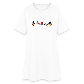 Cardio de fréquence cardiaque pour la Moldavie - Robe T-shirt Femme - blanc - Devant