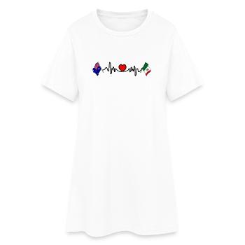Cardio Heart avec drapeau de l’Australie et du Mexique - Robe T-shirt Femme - blanc - Devant