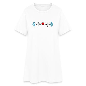 Cardio coeur avec drapeau Argentine - Robe T-shirt Femme - blanc - Devant