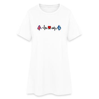 Cardio coeur avec drapeau de l’Angleterre et drapeau de l’Écosse - Robe T-shirt Femme - blanc - Devant