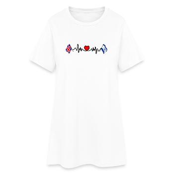 Cardio coeur avec drapeau de l’Angleterre et drapeau d’Israël - Robe T-shirt Femme - blanc - Devant