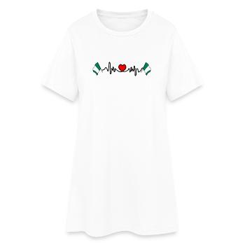 Cardio de fréquence cardiaque pour le Nigeria - Robe T-shirt Femme - blanc - Devant