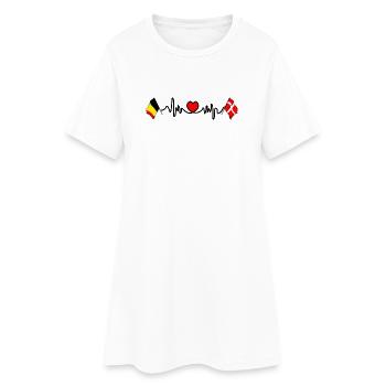 Cardio heart, Flag of Belgium, flag of Denmark - Women’s T-Shirt Dress - white - Front