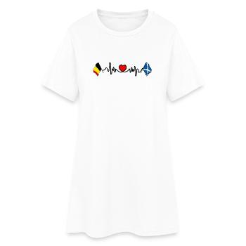 Cardio heart Drapeau Belgique, drapeau Écosse - Robe T-shirt Femme - blanc - Devant