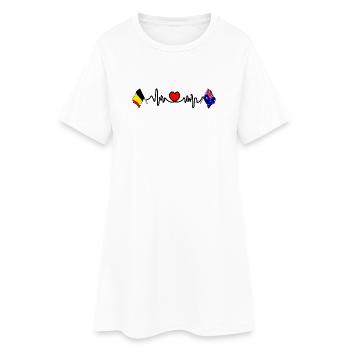 Cardio heart Drapeau Belgique, drapeau Australie - Robe T-shirt Femme - blanc - Devant