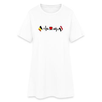 Cardio heart Drapeau Belgique, drapeau Égypte - Robe T-shirt Femme - blanc - Devant