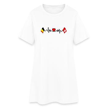 Cardio heart Drapeau Belgique, drapeau Suisse - Robe T-shirt Femme - blanc - Devant