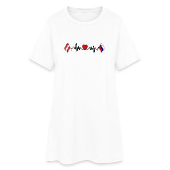Cardio heart Drapeau Autriche, drapeau Slovaquie - Robe T-shirt Femme - blanc - Devant
