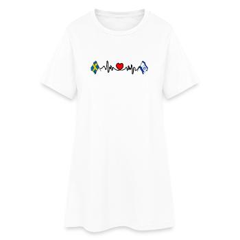 Cardio heart Drapeau Suède, drapeau Israël - Robe T-shirt Femme - blanc - Devant