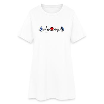 Cardio heart Drapeau Finlande, drapeau Estonie - Robe T-shirt Femme - blanc - Devant
