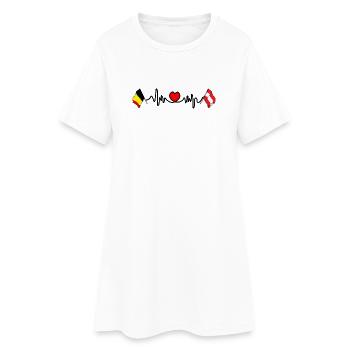 Cardio heart avec Flag Belgique, Autriche - Robe T-shirt Femme - blanc - Devant