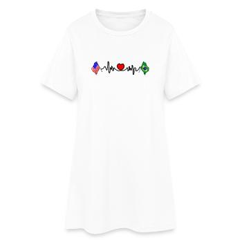 Cardio Heart Flag États-Unis, Brésil - Robe T-shirt Femme - blanc - Devant