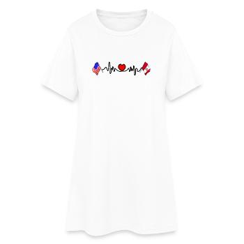 Cardio Heart Flag États-Unis, Pérou - Robe T-shirt Femme - blanc - Devant