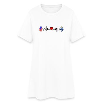 Cardio heart avec drapeau des États-Unis et drapeau de l’Uruguay - Robe T-shirt Femme - blanc - Devant